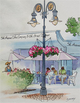 Watercolor/Pen & Ink- 5th Ave Cafe