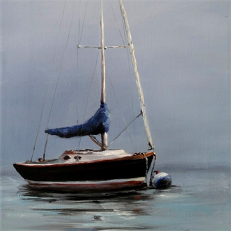 Joy of Painting- Foggy Sailboat