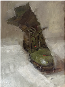 Painting of a green boot