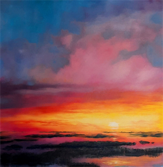 Joyfully Painting in Oil- Salt Marsh Sunset