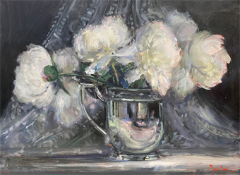 Dynamic Florals in Oil