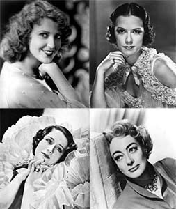 “Jeanette MacDonald” by twm1340 is licensed under CC BY-SA 2.0; “Eleanor Powell , 1937” by Movie-Fan is licensed under CC BY-NC-SA 2.0; “Norma Shearers” by janwillemsen is licensed under CC BY-NC-SA 2.0; “Joan Crawford (1930s – 1940s?)” by kndynt2099 is li