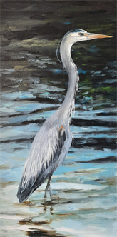Joyfully Painting in Oil- Heron