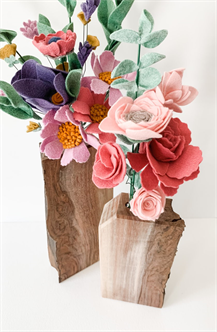 ONSITE: Create a Wood Vase + Felt Flower Bouquet